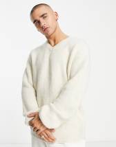 ASOS DESIGN cable knit cricket sweater in oatmeal | ASOS