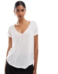 [ASOS DESIGN] ASOS DESIGN relaxed v neck t-shirt in white 10 White