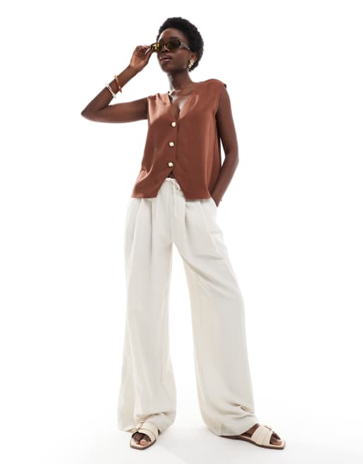 ASOS DESIGN relaxed vest in brown, 2 of 4