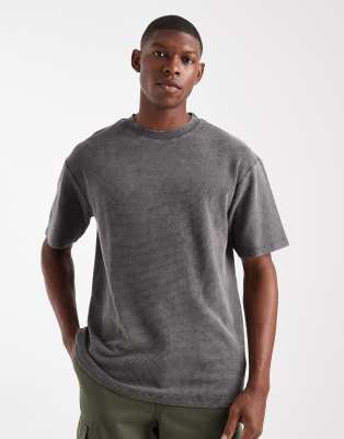 Asos Design Relaxed Washed T-shirt In Gray