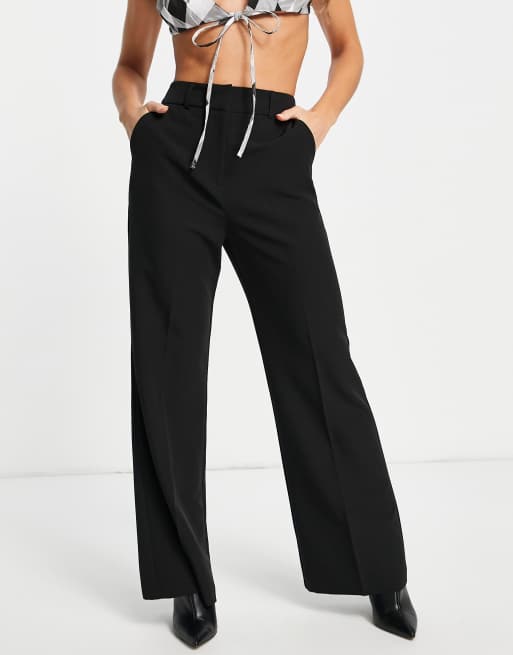 ASOS DESIGN relaxed wide flare trouser in black, 3 of 4