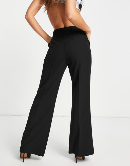 ASOS DESIGN relaxed wide flare trouser in black, 4 of 4