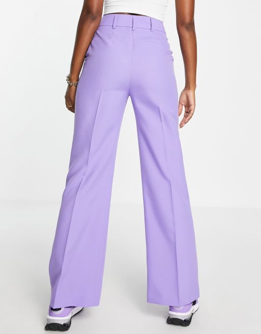 未玖Ron【BASISBROEK】WIDE FLARE SLACKS ASOS DESIGN relaxed wide leg flare pants in lilac | ASOS