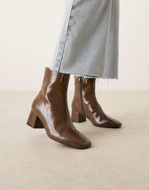ASOS DESIGN – Relay – Oliwkowe buty do kostki na obcasie - view 1