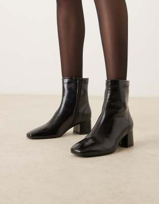 Asos Design Relay Smart Heeled Ankle Boots In Black