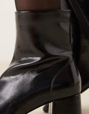 Asos Design Relay Smart Heeled Ankle Boots In Black