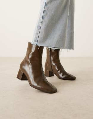 Asos Design Relay Smart Heeled Ankle Boots In Green