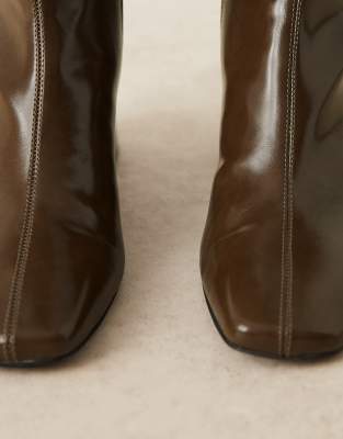 Asos Design Relay Smart Heeled Ankle Boots In Green