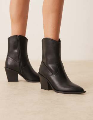 ASOS DESIGN Remedy heeled western boots in black