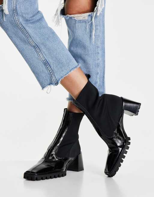 ASOS DESIGN – Remix – Svarta sockboots av premiumläder, 4 av 4