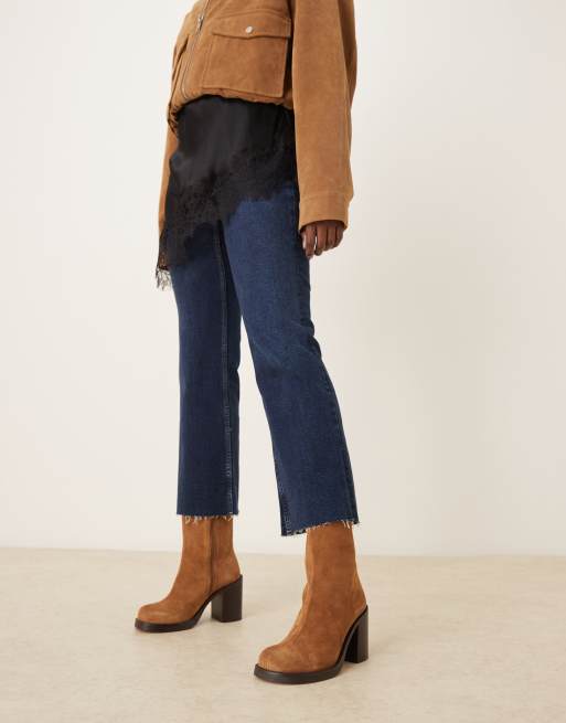 ASOS DESIGN – Remy – Beżowe zamszowe botki premium na obcasie, 2 z 4