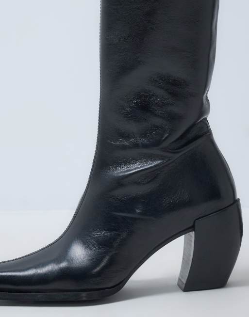 ASOS DESIGN Renzo bottes western en cuir véritable noires, 5 de 5