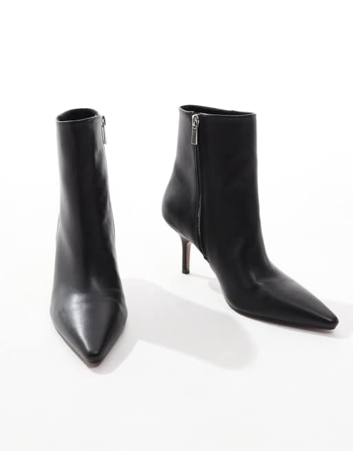 ASOS DESIGN – Replay – Mittelhohe Lederstiefel in Schwarz mit spitzer Zehenpartie, 2 von 4