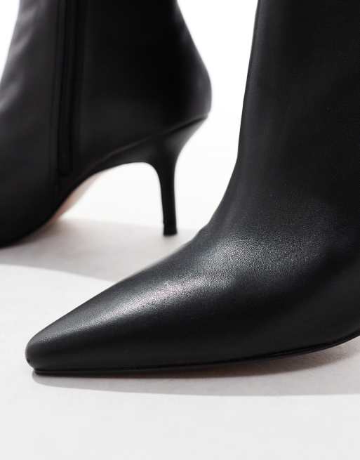 ASOS DESIGN – Replay – Mittelhohe Lederstiefel in Schwarz mit spitzer Zehenpartie, 3 von 4