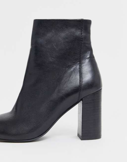 ASOS DESIGN - Rescue - Bottines en cuir à talon carré - Noir, 4 de 4