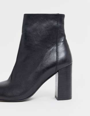 block heel leather boots