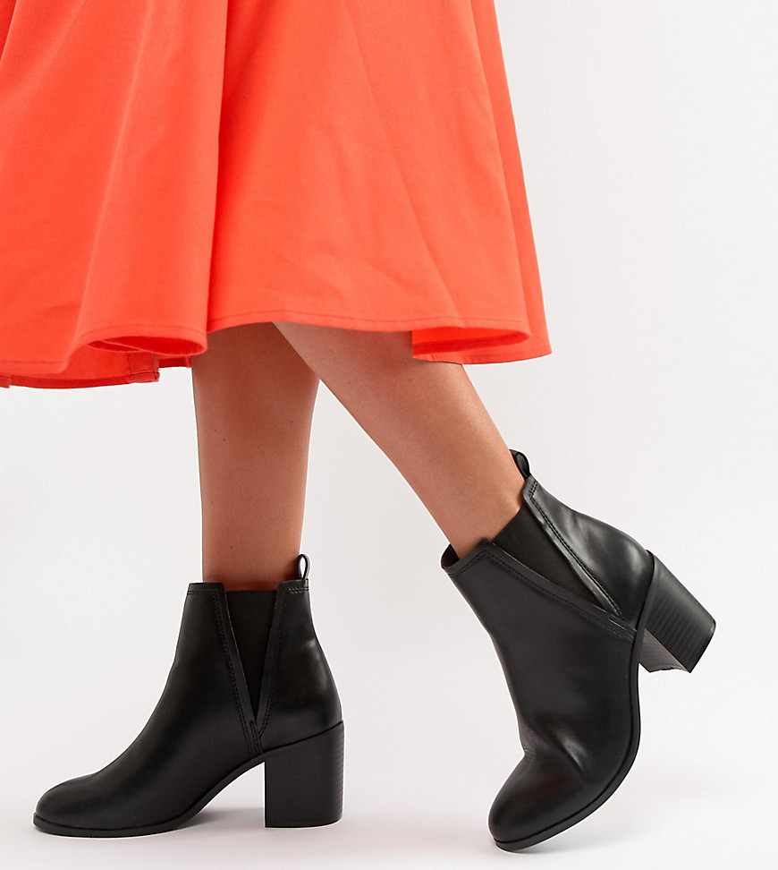 ASOS DESIGN Reside heeled ankle chelsea boots-Black