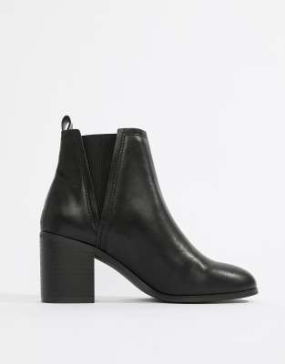 asos design reside heeled ankle chelsea boots