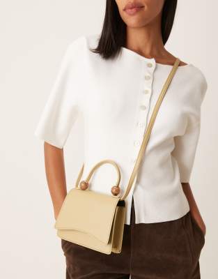 Asos Design Resin Ball Top Handle Crossbody Bag With Detachable Strap In Green