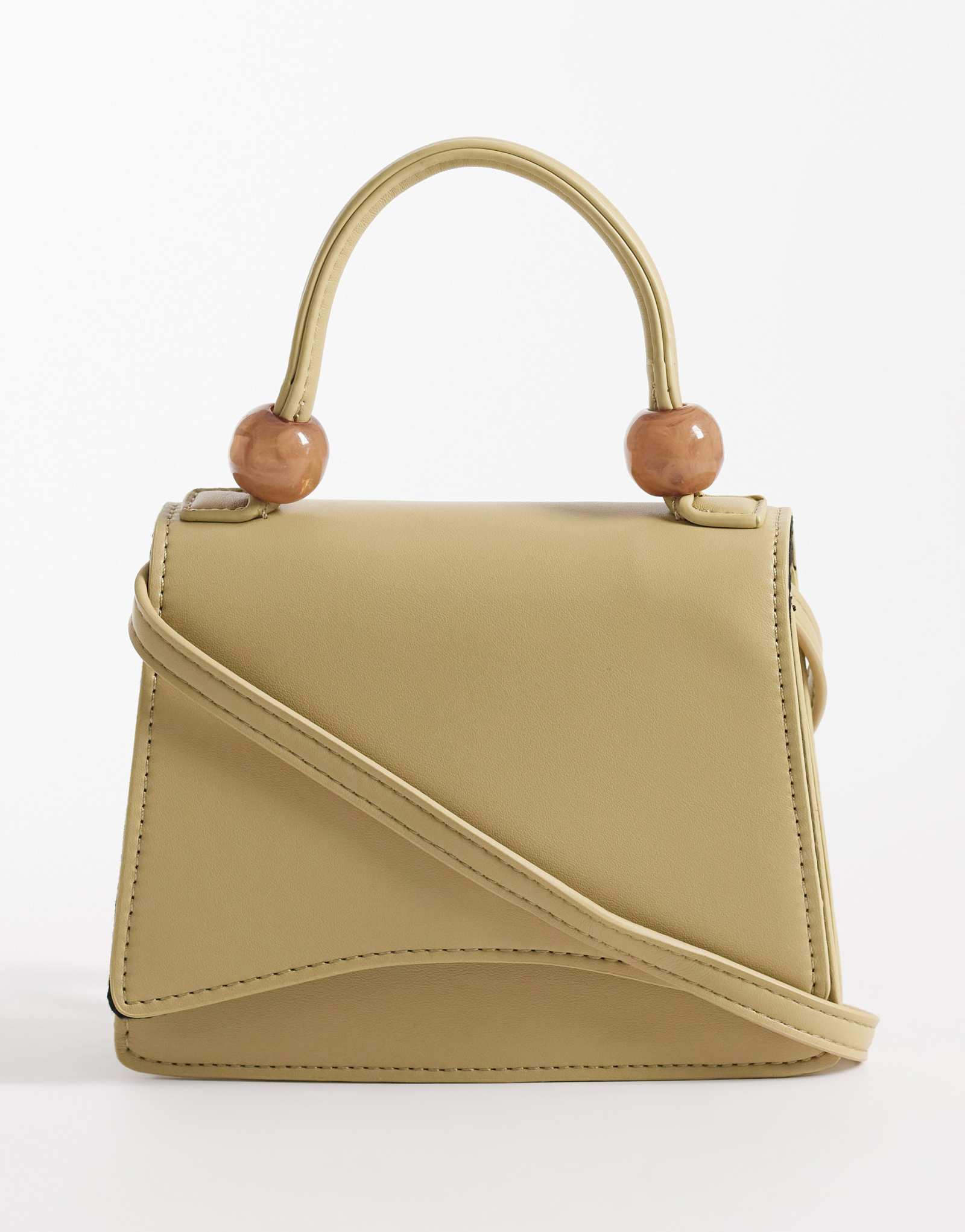 ДИЗАЙНЕРСКАЯ сумка через плечо ASOS со съемным ремешком и шариковой ручкой сверху из смолы фисташково-зеленого цвета