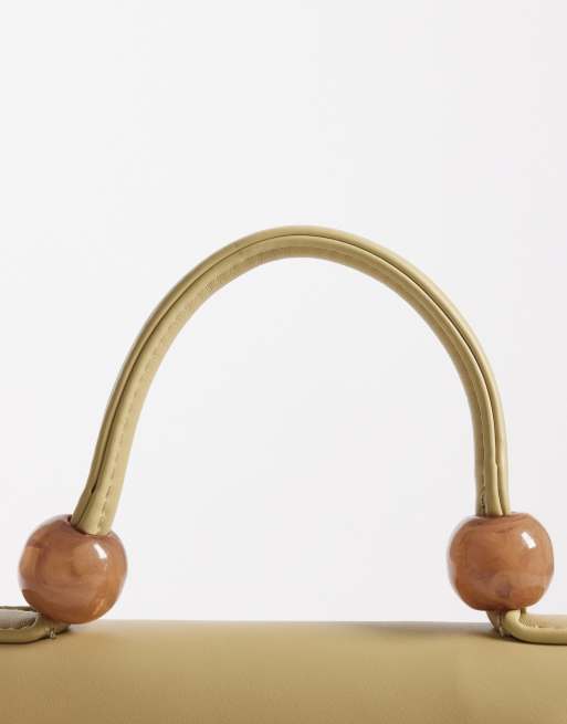 ASOS DESIGN resin ball top handle crossbody bag with detachable strap in pistachio green, 4 of 4