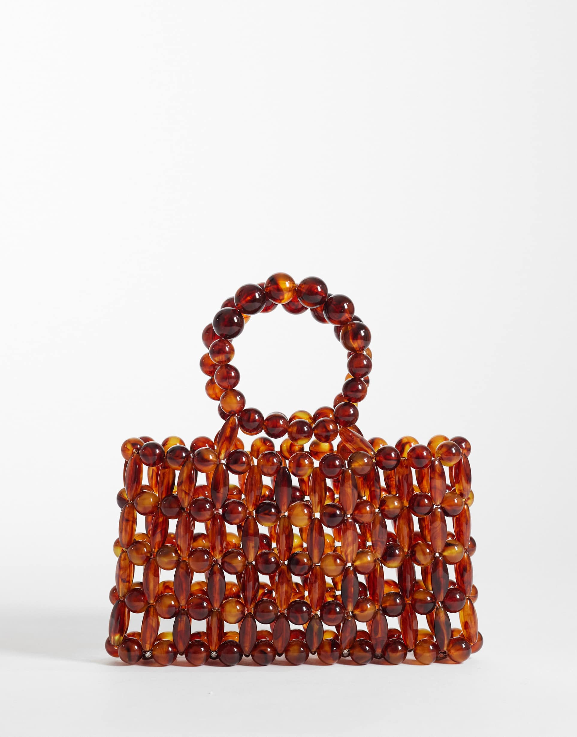 asos design resin beaded clutch purse in tort