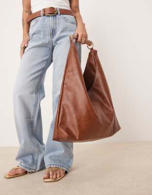 ASOS DESIGN RESIN HANDLE SLOUCHY TOTE BAG 