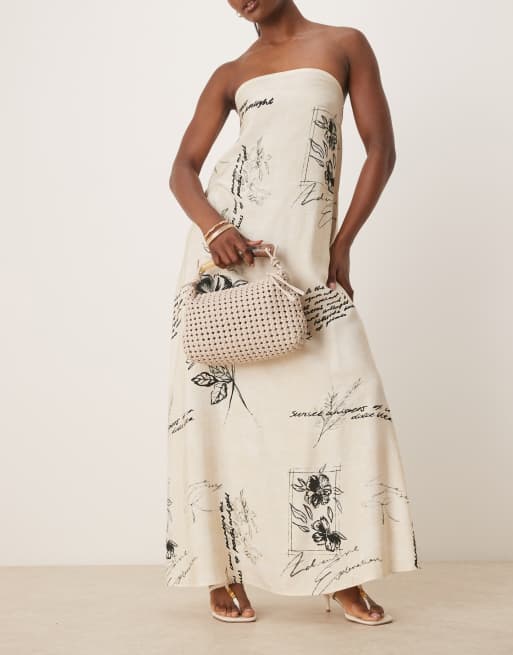 ASOS DESIGN resin handle woven purse in beige, 2 of 4