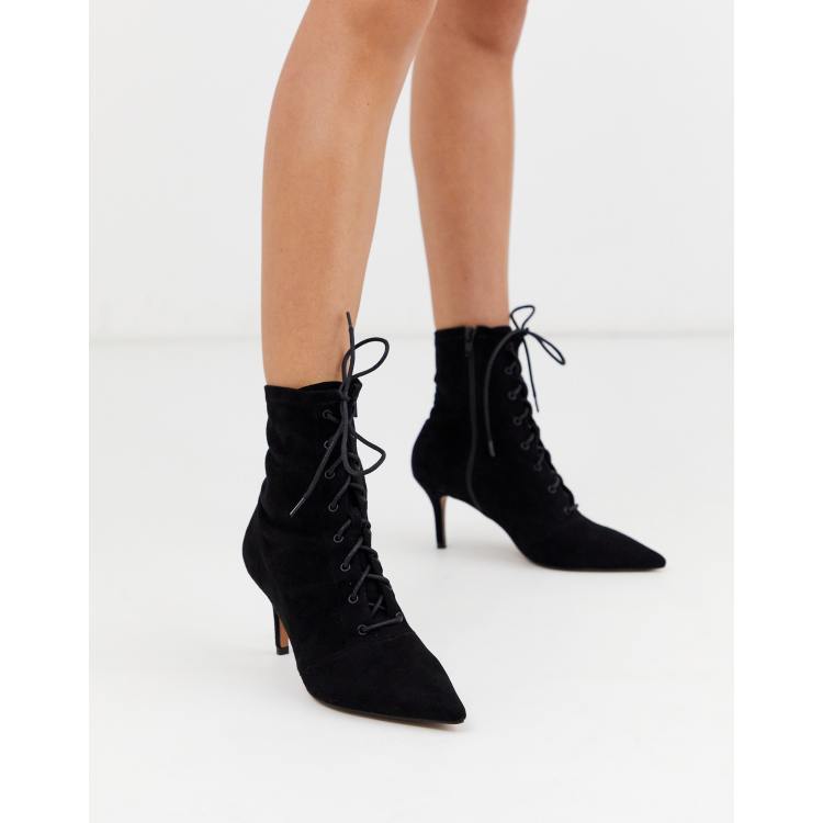 Black heeled shop boots asos