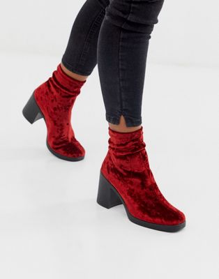 red velvet boots
