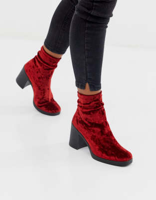 red velvet boots