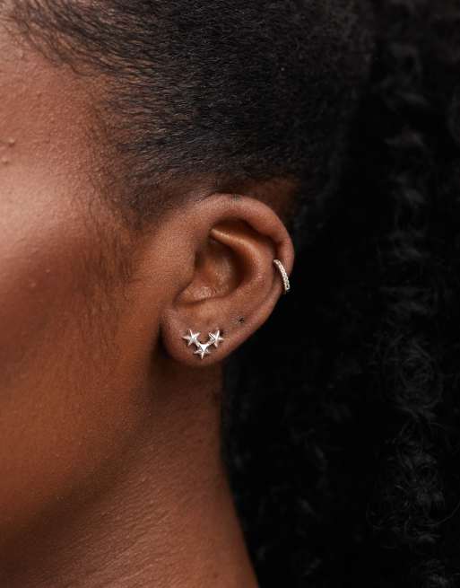 ASOS DESIGN - Ørestikkere med stjernedetalje i sterlingsølv, 3 af 4