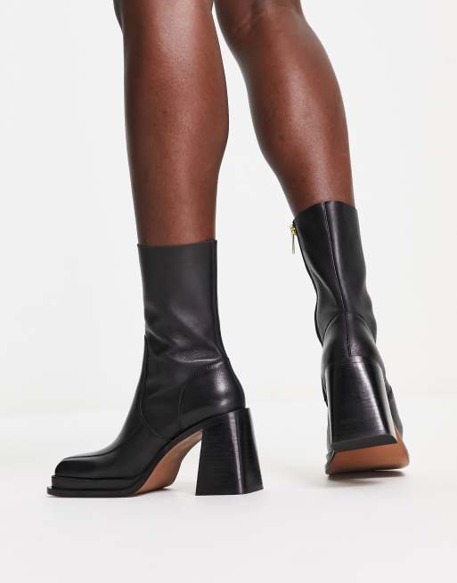 Asos design realm 2024 leather mid ankle boots