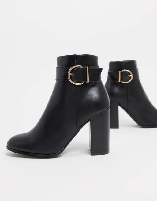 ASOS DESIGN Retreat heeled ankle boots in black | ASOS