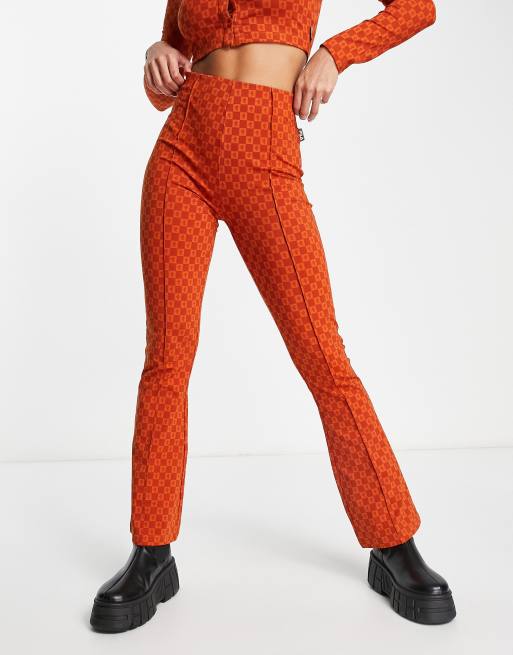 ASOS DESIGN - Retro flare-broek in oranje