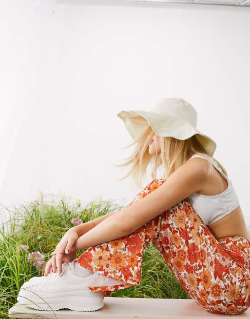 ASOS DESIGN - Retro flare-broek met bloemen in oranje, 2 van 4