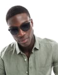[ASOS DESIGN] ASOS DESIGN retro metal sunglasses with smoke lens in gunmetal and matte black No Size BLACK