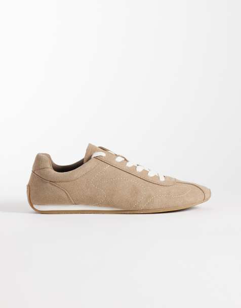 ASOS DESIGN Retro-Sneaker zum Schnüren in Taupe-Wildledermix - view 1