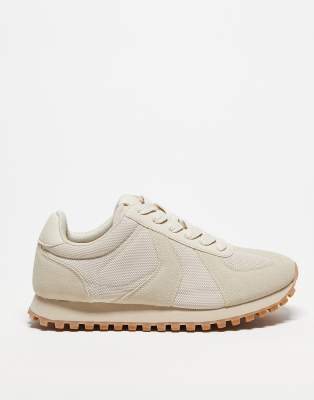 Asos Design Retro Sneakers In Neutral