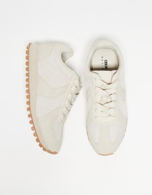 Asos Design Retro Sneakers In Neutral