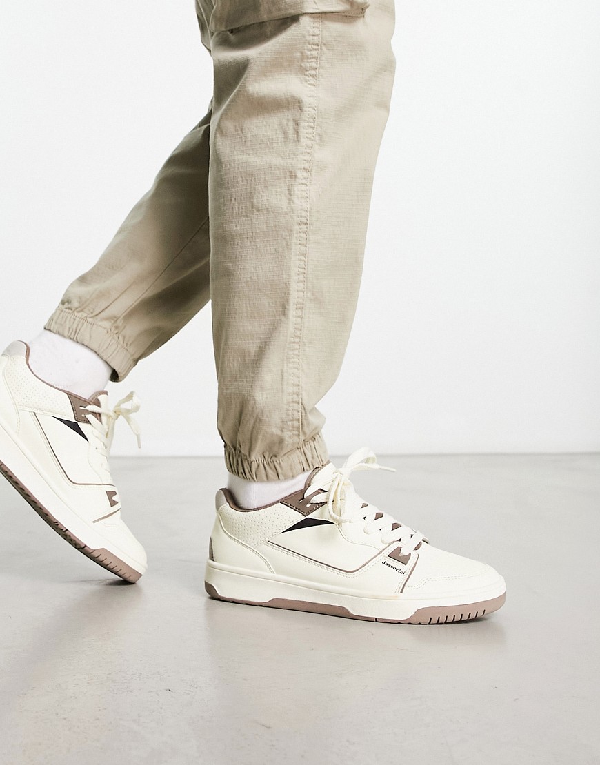 Asos Design Retro Sneakers In Brown And Stone Mix-neutral