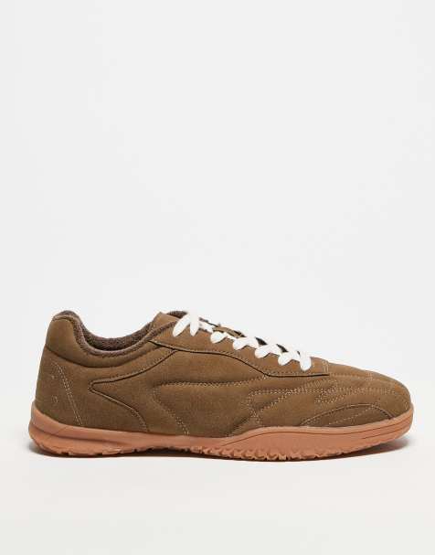 ASOS DESIGN retro sneakers in brown with gum soles - view 1