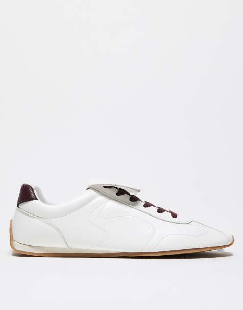 ASOS DESIGN retro sneakers in white with oversized tongue - view 1