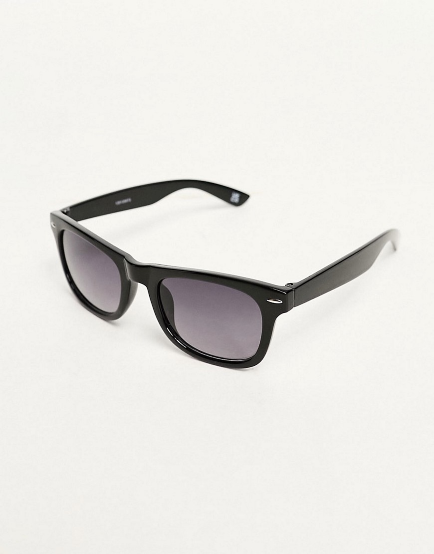 Asos Design Retro Square Sunglasses In Black
