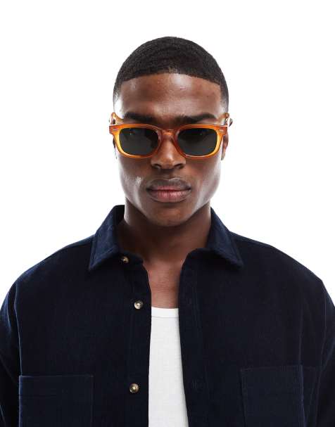 ASOS DESIGN retro sunglasses in amber - view 1