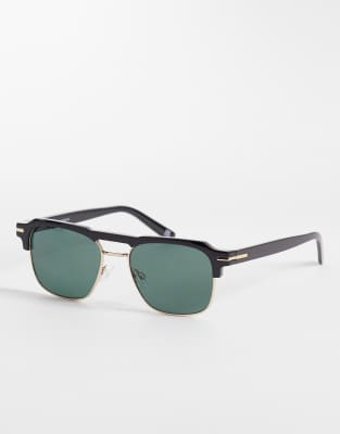 ASOS DESIGN ASOS DESIGN retro sunglasses in black frame with smoke lens