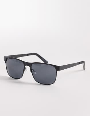ASOS DESIGN ASOS DESIGN retro sunglasses in matte black frame with smoke lens