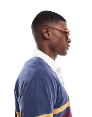Asos Design Retro Sunglasses In Orange