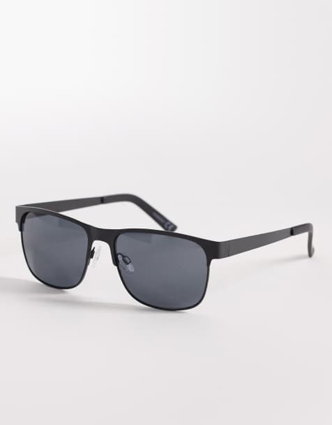 ASOS DESIGN retro sunglasses with matte black frame and smoke lens - view 1