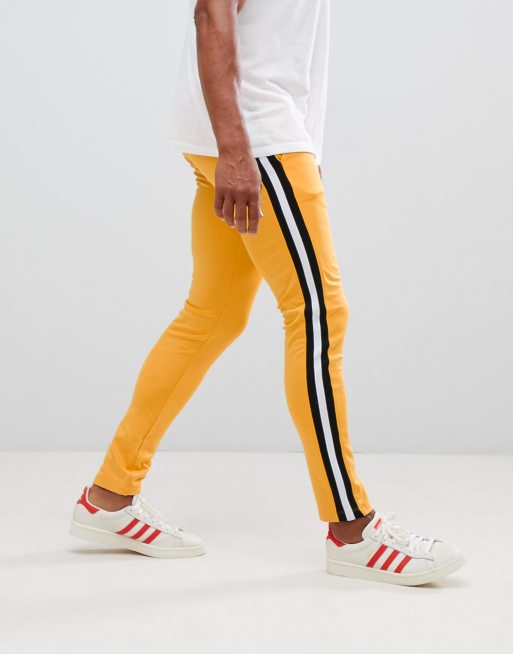 Asos design skinny joggers with side stripe online